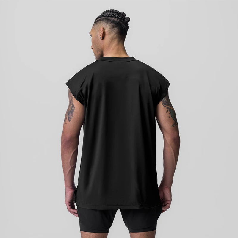 Muscle Guys Gym Bodybuilding Muscle Tank Tops Mesh Breathable Quick Dry Cool Sleeveless Shirt Mens Fitness Sport Loose Singlets