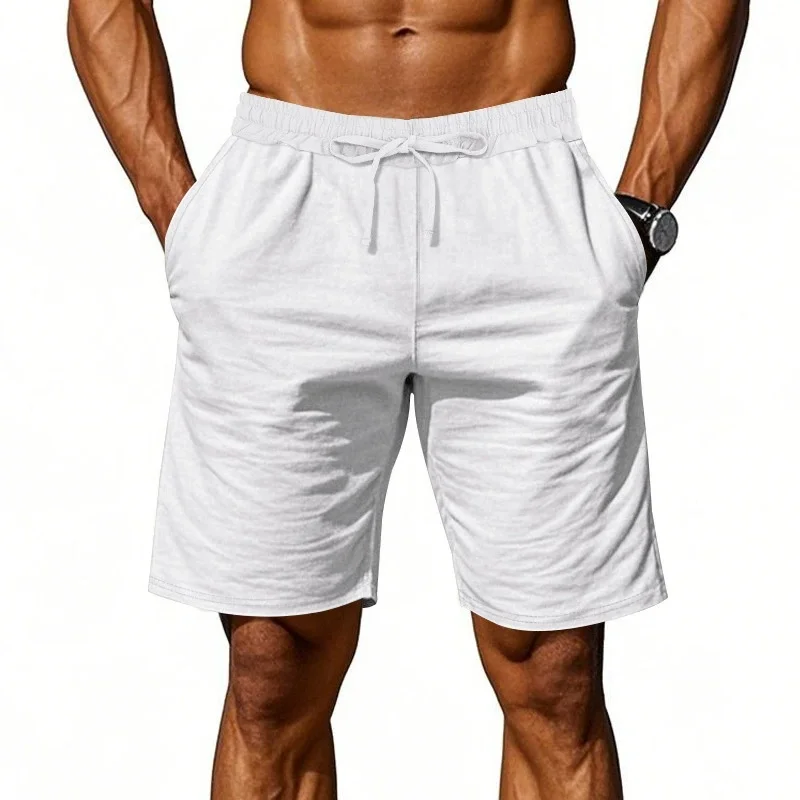 2026 Summer New Men's Breathable Shorts Hawaii Beach Short Pants Male Solid Color Trousers Loose Lightweight Short Streetwear