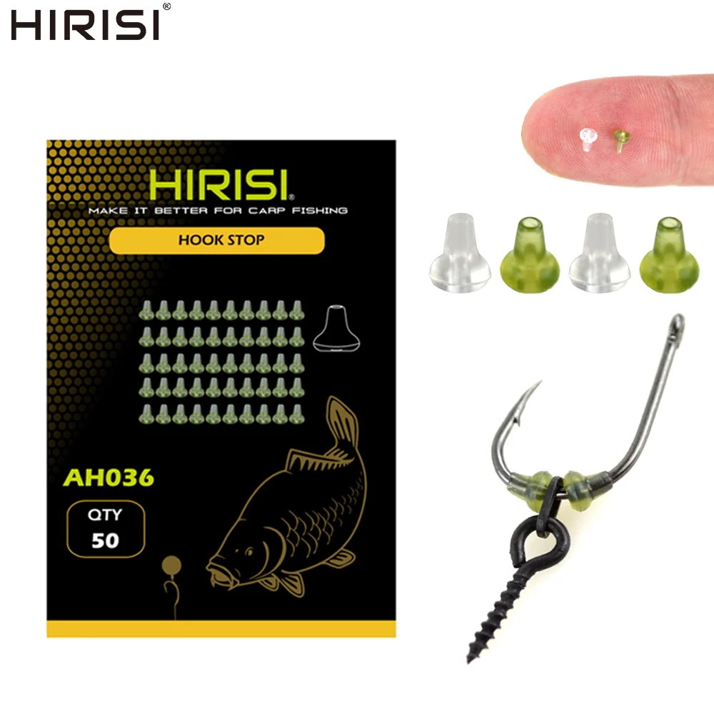 Hirisi 50pcs Rubber Fish Hook Stopper Durable Non-Slip Fishing Terminal Tackle Accessories AH036