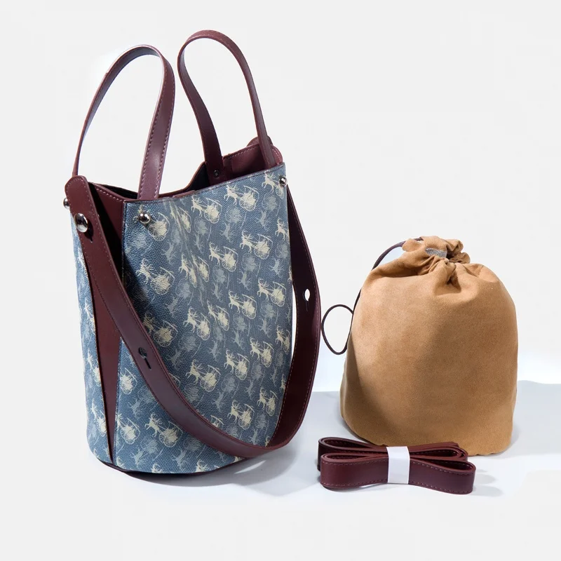 

Fashionable Large Capacity Bucket Handbag Multi-Functional Commuter Shoulder Bag Women's Stylish Tote Bag