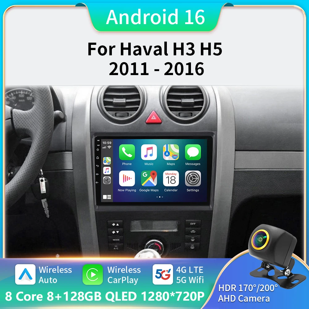

For Haval Hover Great Wall H5 H3 2011-2016 Car Radio DSP GPS Multimedia Video Player Wireless CarPlay Android Auto 2din Stereo