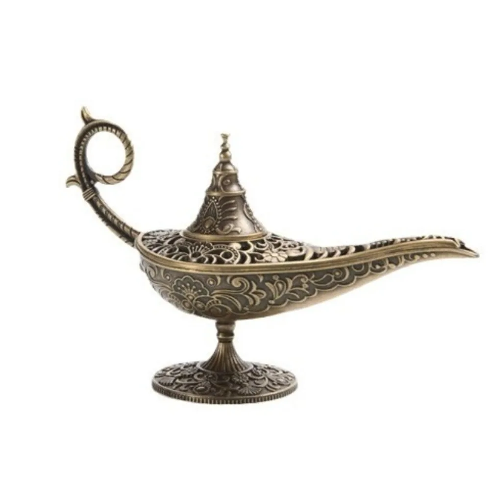 Durable Antique Style Incense Burner Metal Air Purification Wishing Aladdin Lamp Gifts Home Fragrance Home Decor