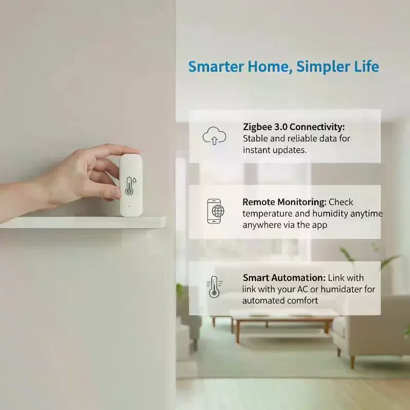 Smart Temp Humidity Sensor App Control Compatible For Home Office Greenhouse Use