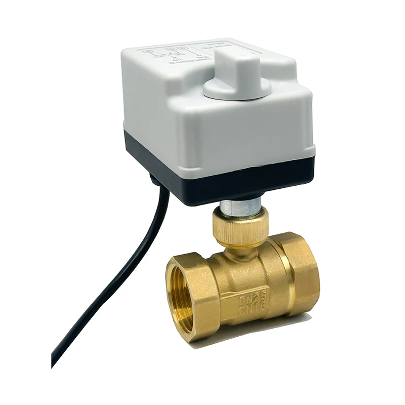 2-Wege-Messing motorisierte Kugel hahn DN15-DN50 3-Draht 2-Steuerung elektrische Aktuatoren mit manuellen Schalter 220v 12v 24v – Detail 7