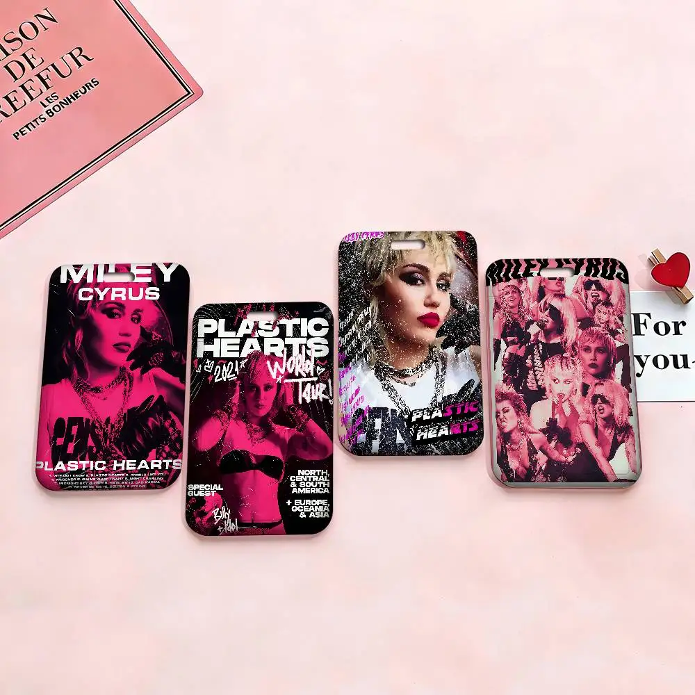 Porta Tarjetas de Identificación Unisex con Cordón para el Cuello, Diseño de Miley Cyrus, para Trabajo, Negocios, Exposiciones, Escuela