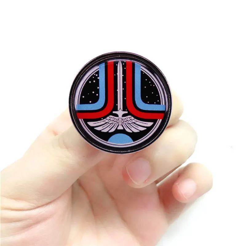 Space Trek Enamel Pins Custom Galactic Alien War Science Fiction Movie Brooches Luxury Copper Lapel Badges Fashion Jewelry Gift