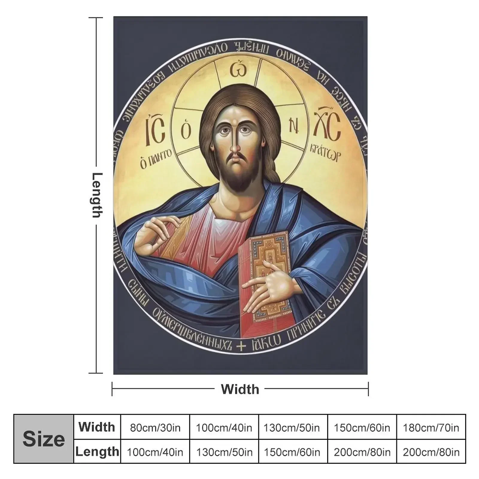 Christ Pantocrator Orthodox Icon Throw Blanket Kid'S Soft Big Blankets