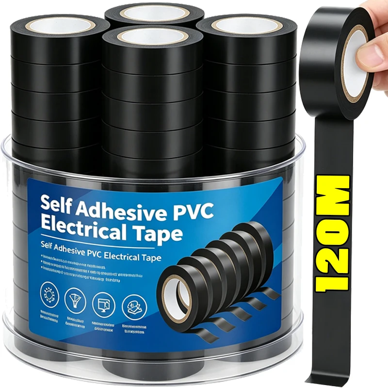 20/2Rolls Self Adhesive PVC Electrical Tape Waterproof Insulation Resistant Sealers Home Wire Repair Automotive Sealant Tapes