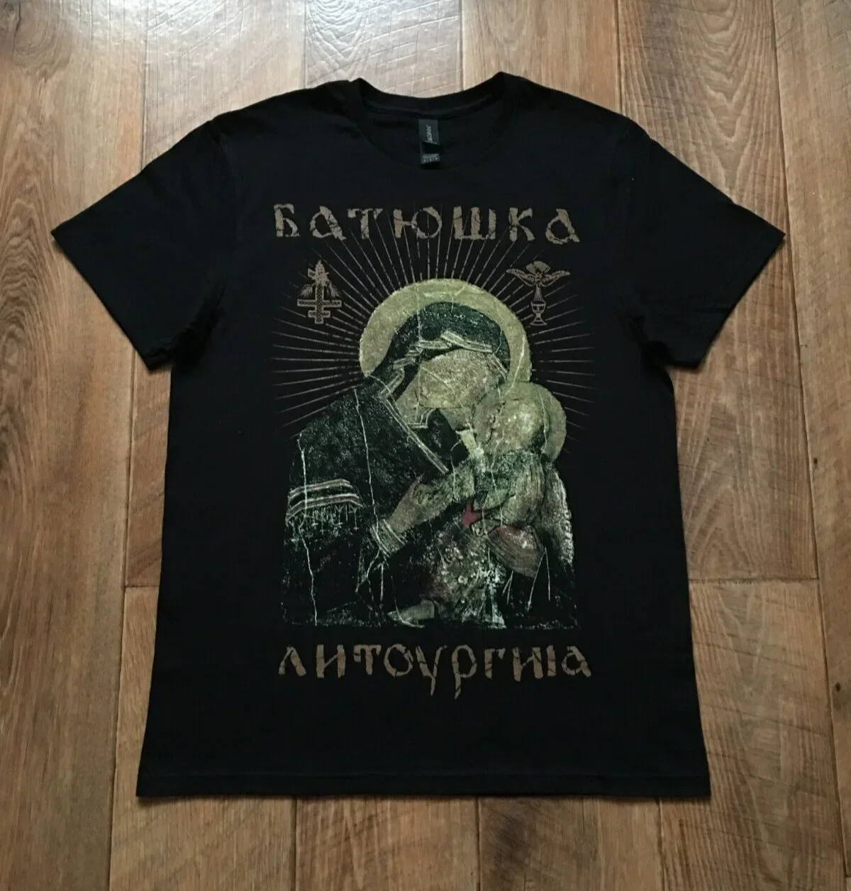 Batushka Litourgiya Батюшка Литоургиiа Duble Sided Metal T Shirt Men's Size M long or short sleeves