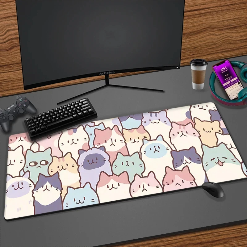 Cat Paw Cute Animal HD Printing Gaming Mouse Pad Computer Lock Edge Natural Rubber Esports Desk Pad Large Mouse Pad for Office