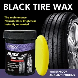 WRMOO Black Tire Wax - Deep Black Shine Long-Lasting Protection Easy Stain Removal Anti-Fouling for Cars and Motorcycles