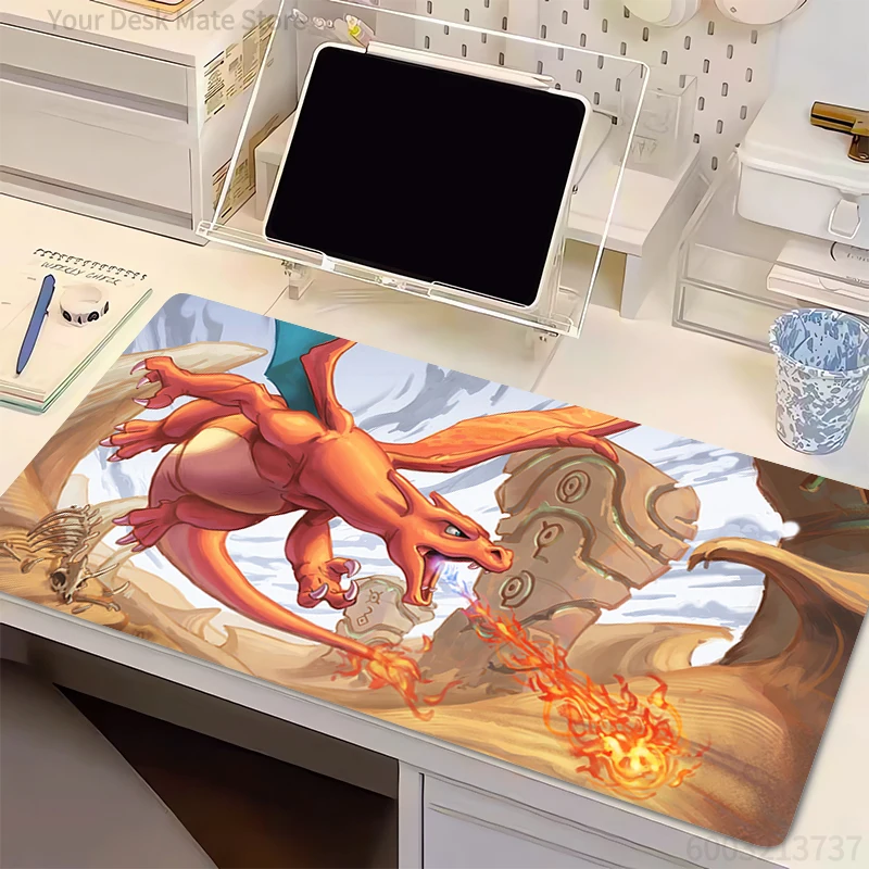 Natural Rubber Mouse Pad Pokemon Charizard XXL PC Computer Game Gaming Accessories Mousepad Keyboard Desk Mat Carpet Table Pad