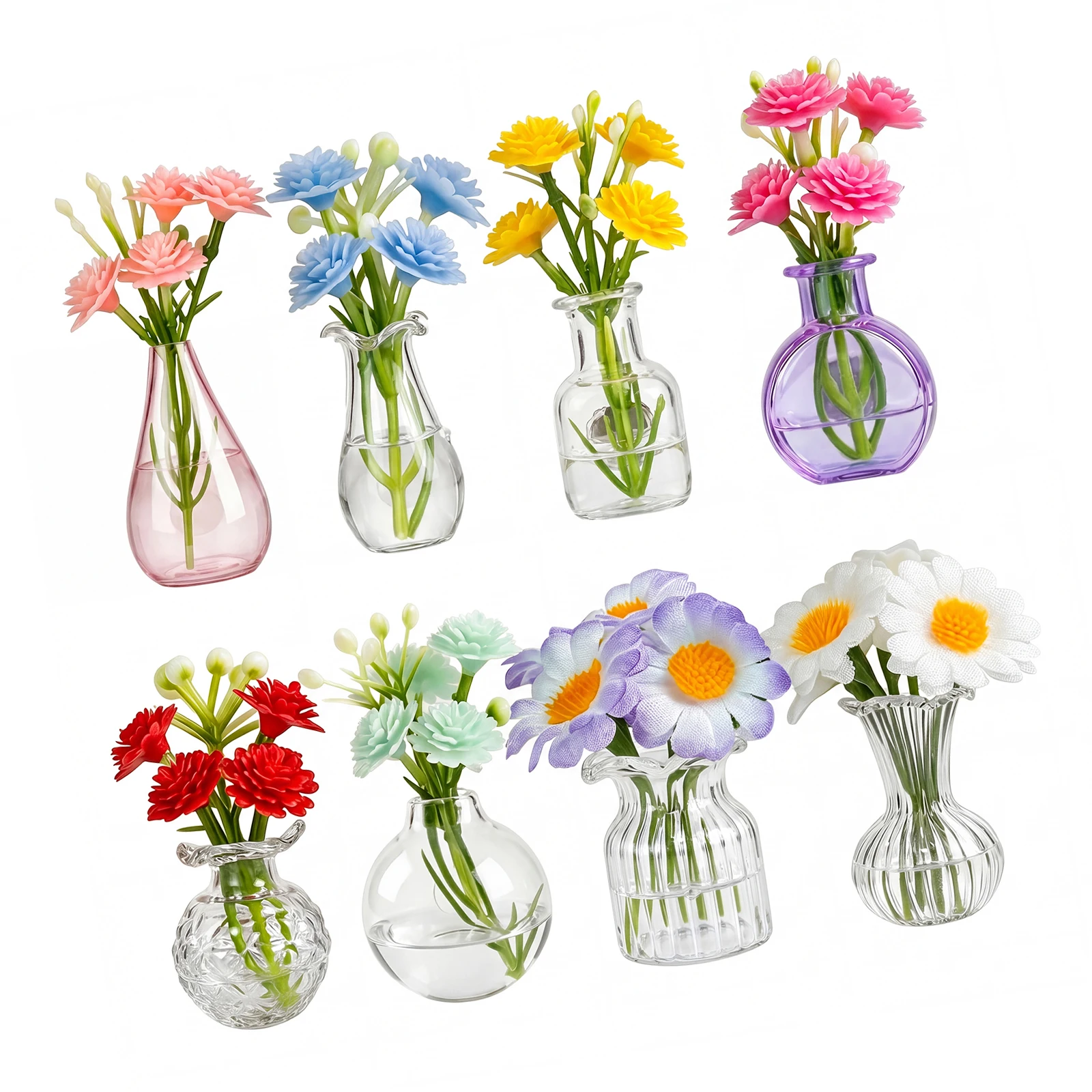 Cute Mini Vase Magnets for Fridge Mini Vase Refrigerator Magnets Decorative Real Flowers Pot Magnet for Kitchen Office Locker