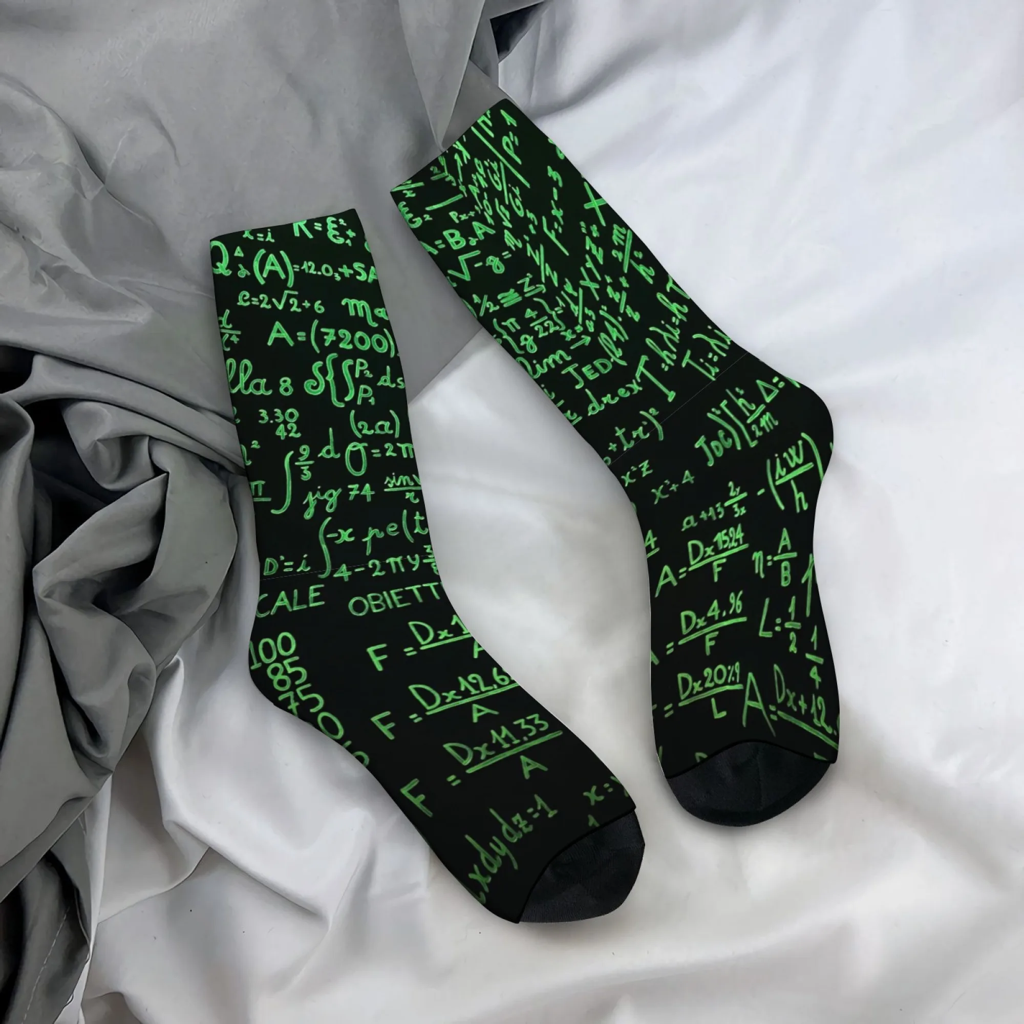 Geek Cyber ​​Formula Print Men's Socks Comfortable, Breathable, Non-Slip Casual Socks Fun Gift for Crazy Parties and Holidays