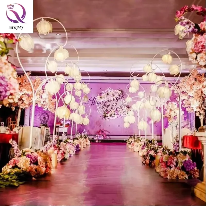 5 Arm Magnolia Bud Road Lead Light Wedding Props Welcome Area Decoration Event Stage Background New Floral Arrangement for
