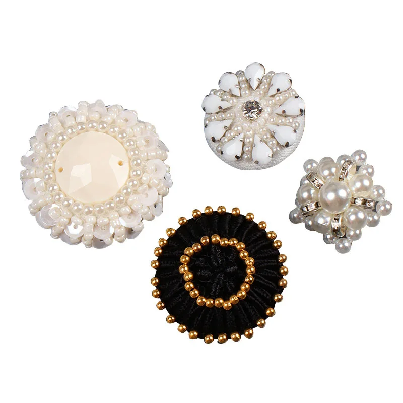 High-quality and Fashionable New Style DIY Pure Hand-sewn Pearl Button Coat Hand-sewn Round Buttons