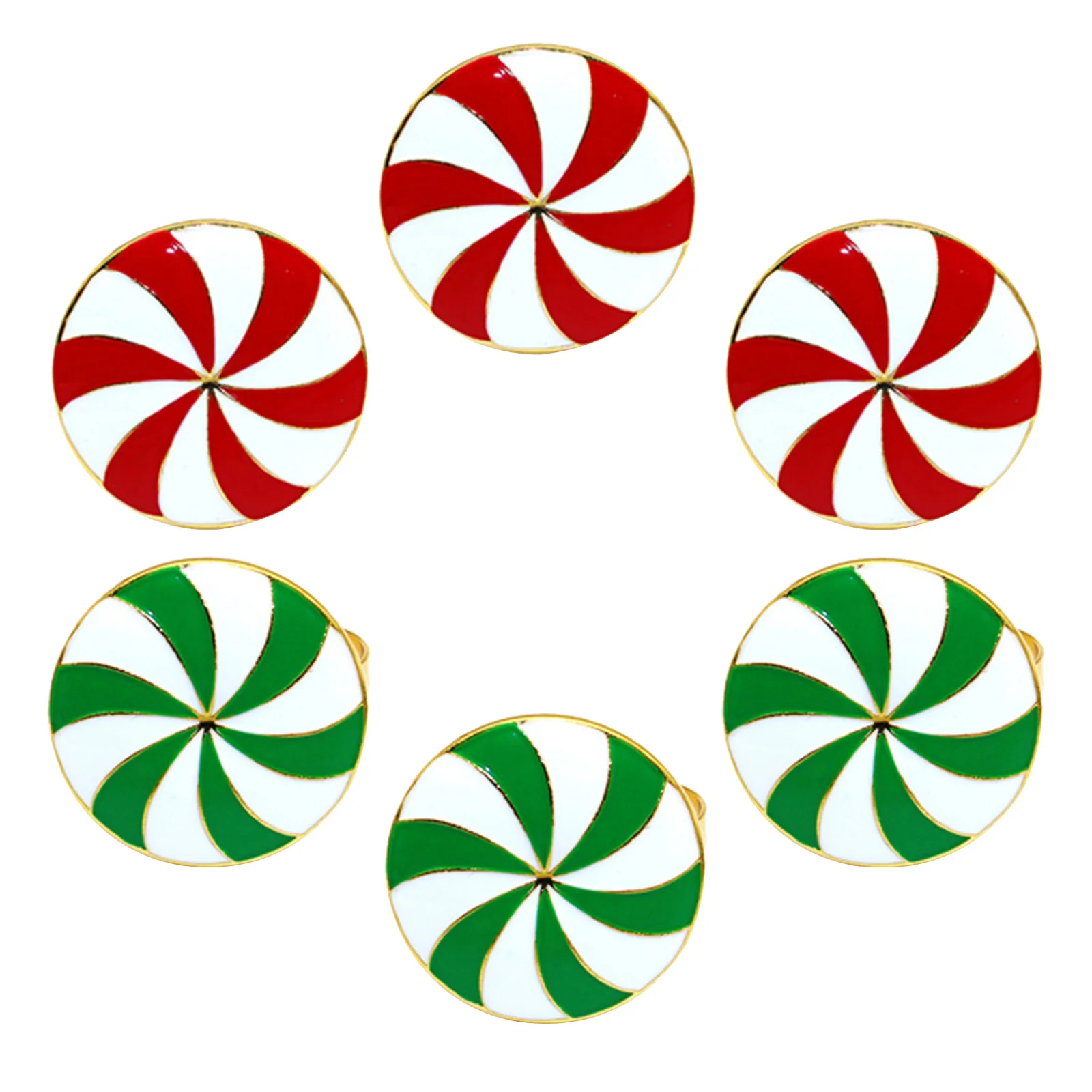 

6 шт., пряжки для салфеток ярких цветов, прочные металлические праздничные кольца для салфеток для рождественского украшения стола, многоразовые держатели для салфеток, праздничные