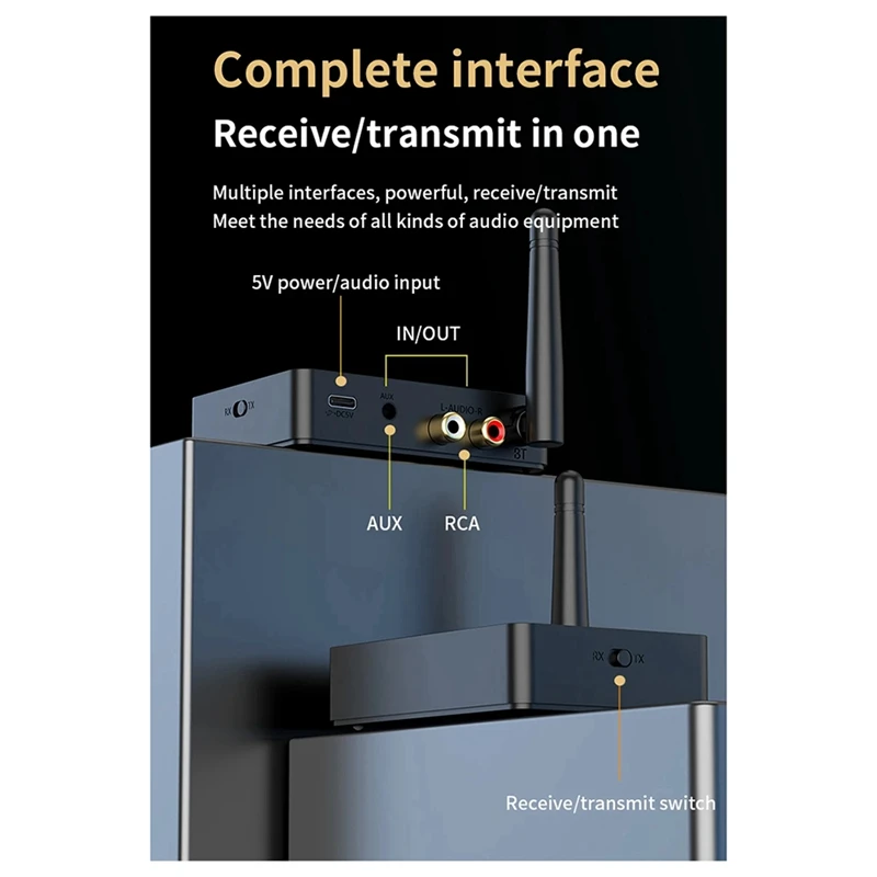 【スーパーディール】2-In-1 Bluetooth 5.3 オーディオ トランスミッター レシーバー HD 低遅延 3.5 ミリメートル AUX ワイヤレス アダプター テレビ PC カー スピーカー用