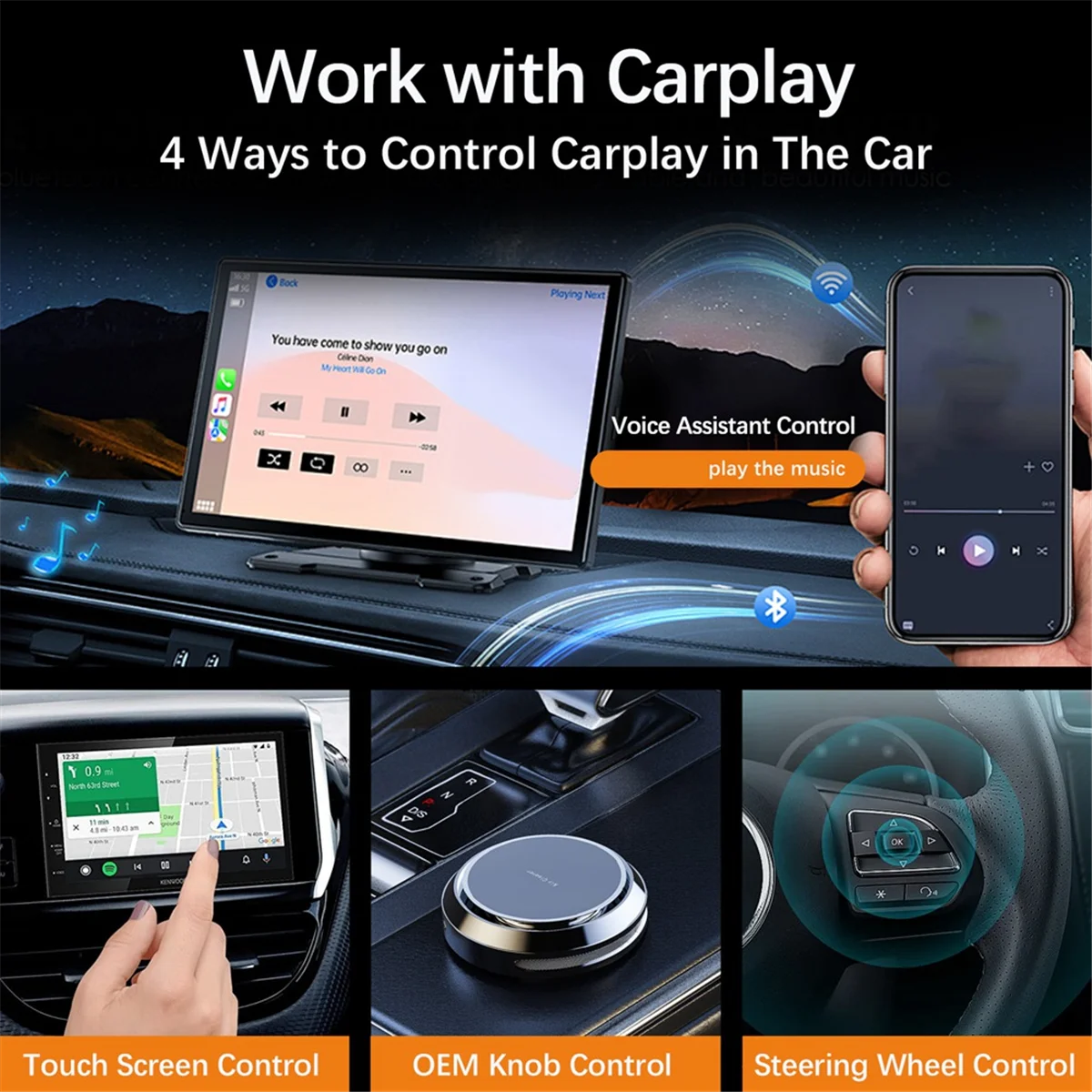 ADEGBO-改良型ワイヤレス CarPlay アダプター、iPhone 用、有線をワイヤレス AI BOX に変換