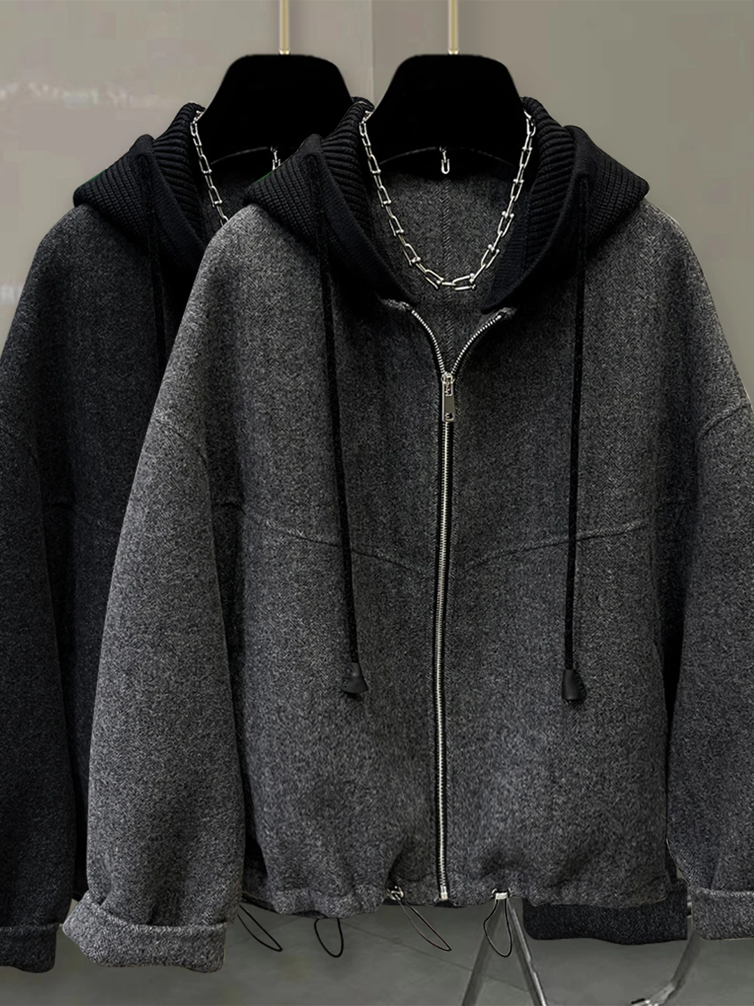 

Ретро-куртка в американском стиле с капюшоном, мужская, свободного кроя, на молнии, повседневная, стильная, весенне-осенняя, новая модная верхняя одежда для молодежи