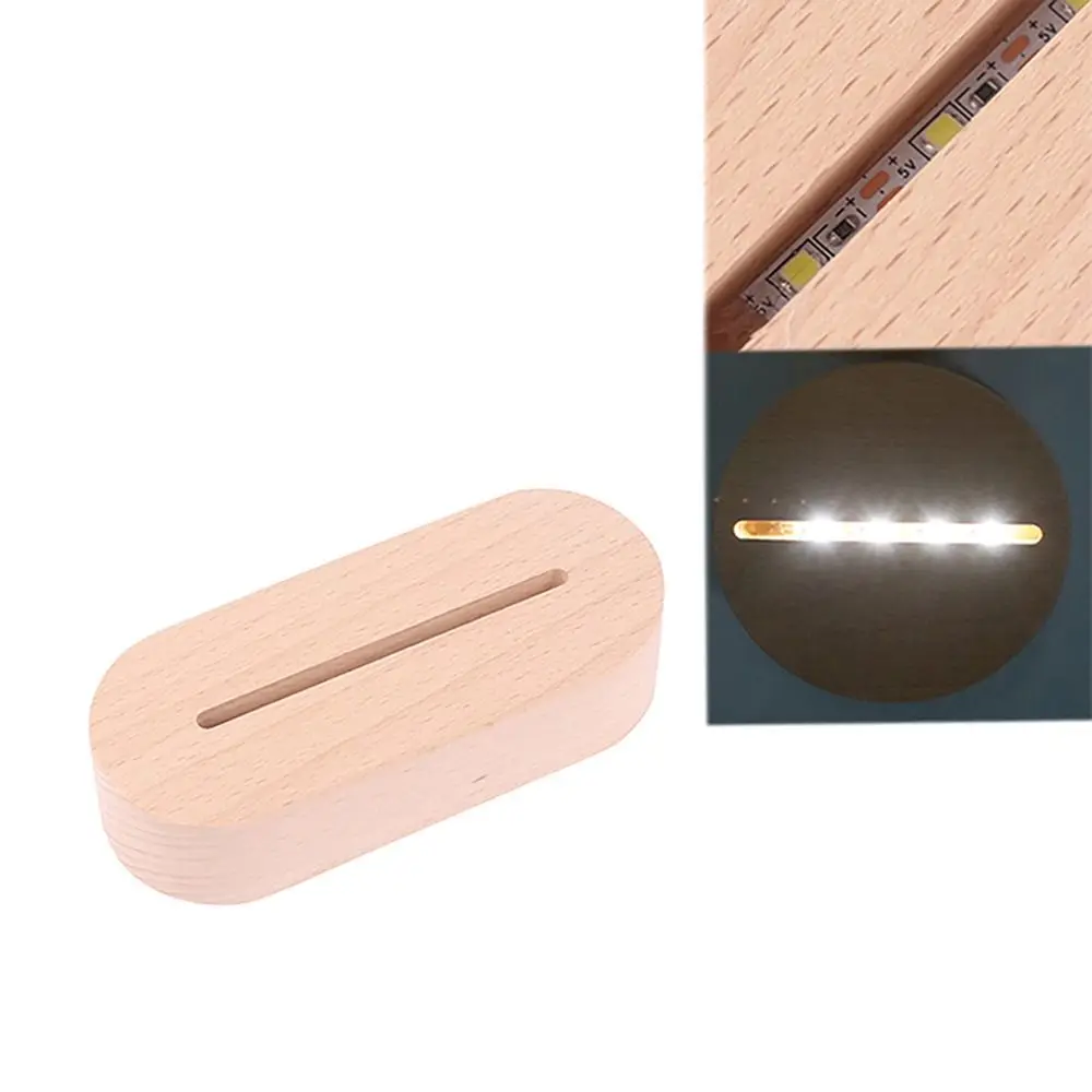 

with Warm White Wooden Led Base DIY Installation Night Light LED Light Display Stand 3D Acrylic Plexiglass Night Lamps
