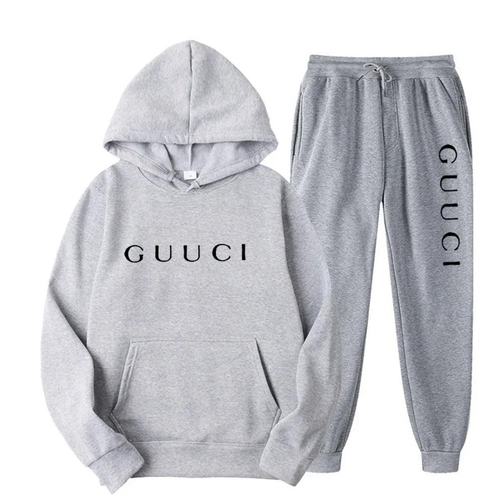 Fashion men's casual sports set Spring and Autumn 2025 new casual men's and women's hoodie + jogging pants two-piece set