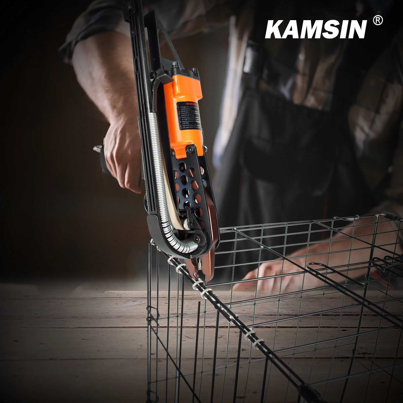 

KAMSIN K-SC7C 15 Guage 3/4" Crown Pneumatic Hog Ring Gun,C-Type Machine Nailer for Wire Cages Building SC7C