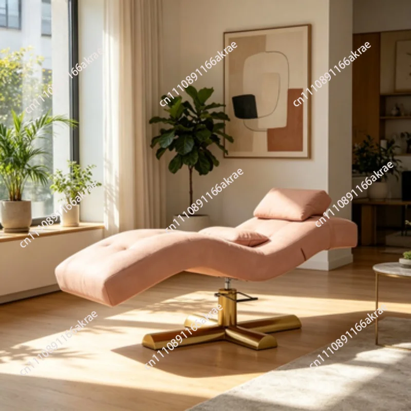 for  Comlete Set Custom Foldable Adjustable Beauty Lashista Eyelash Massage Table Spa Salons Facial Chair Pink Curve Lash Bed