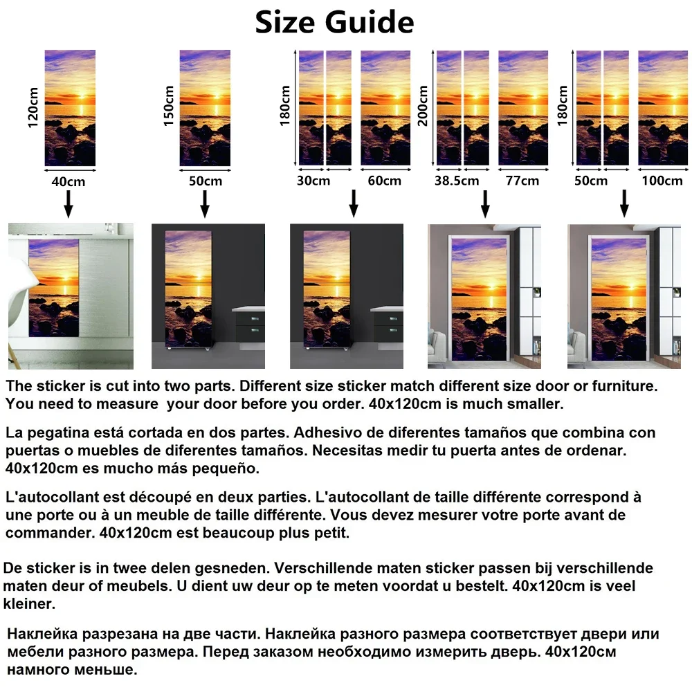 PVC Graffiti Printed Self-adhesive Stickers Refrigerator Waterproof Wallpaper Kitchen Decoration Refrigerator Decal Wallpaper