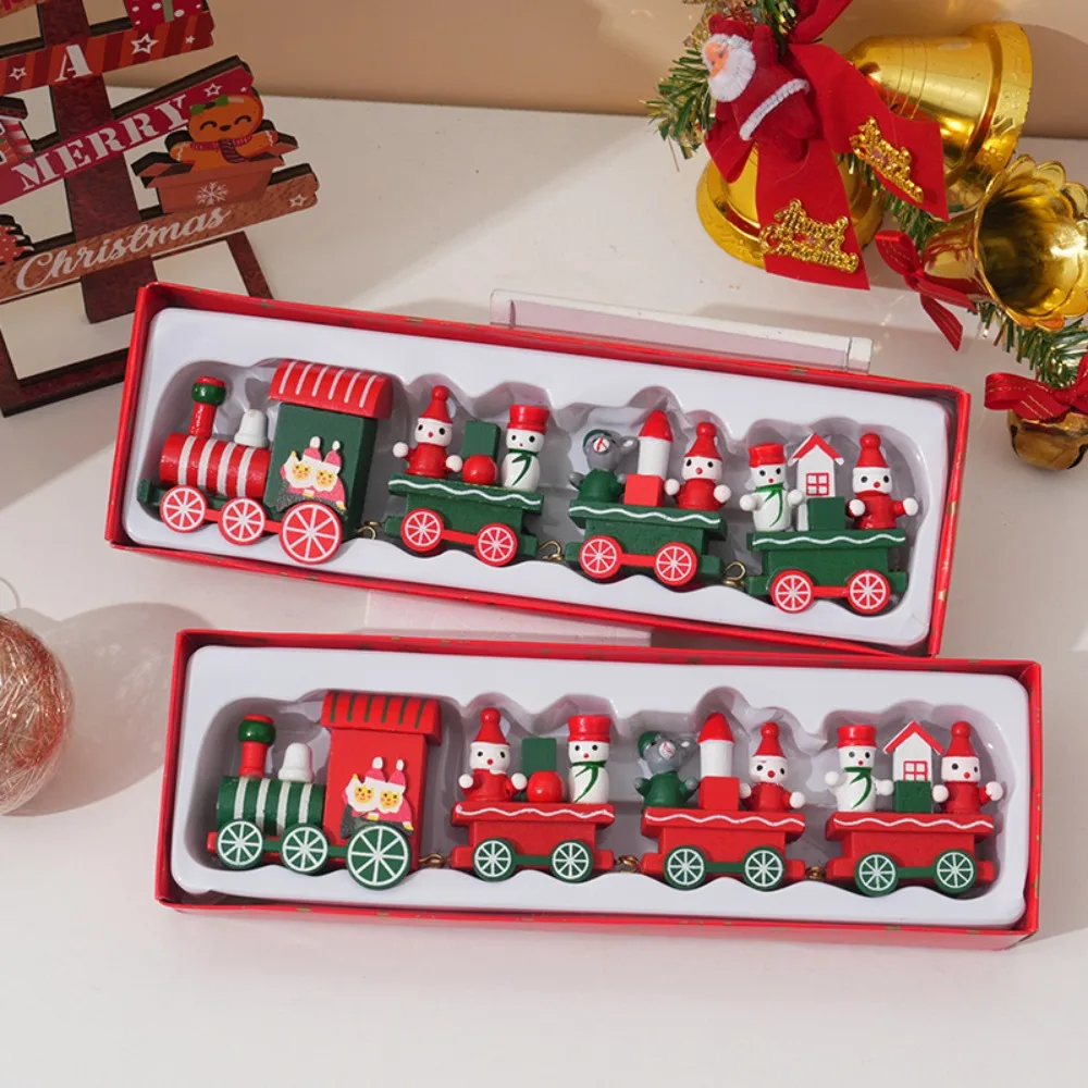 2025 Wooden Christmas Train Decor - Handcrafted Mini Holiday Set for Home, Window Display & Stocking Stuffers Gift