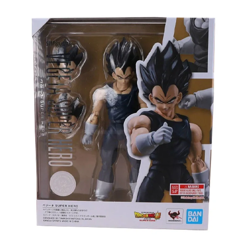 Bandai Genuine Figure Dragon Ball Model Kit Anime Figures SHF Vegeta Super Hero Collection Model Action Figure for Children Toys