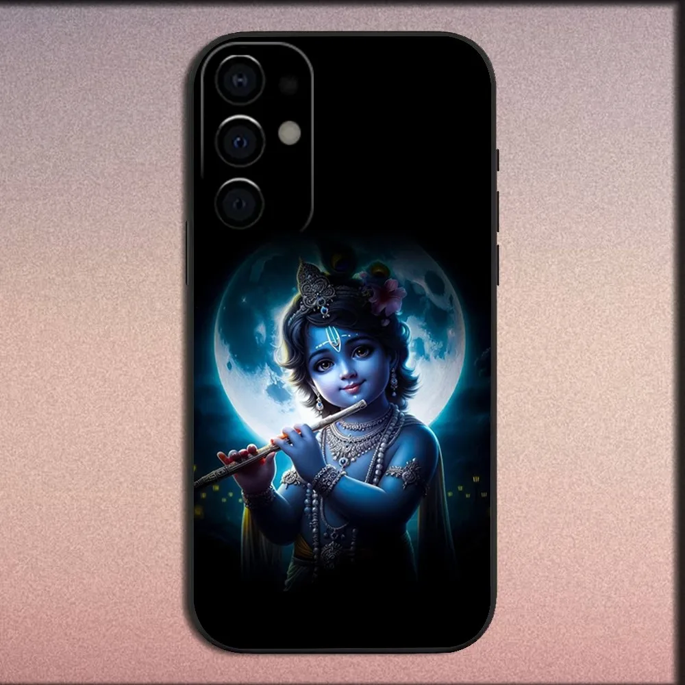 Vishnu Hare Krishna Phone Case For Samsung S25,S24,S21,S22,S23,S30,Ultra,S20,Plus,Fe,Lite,Note,10,9,5G Black Soft Cover