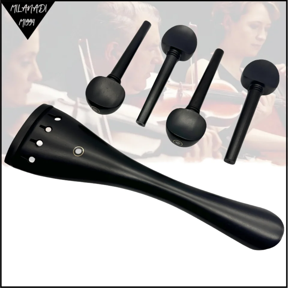 High quality 4/4 Cello Indonesian A-grade ebony wood tailpiece&tuning pegs Accessories parts fittings