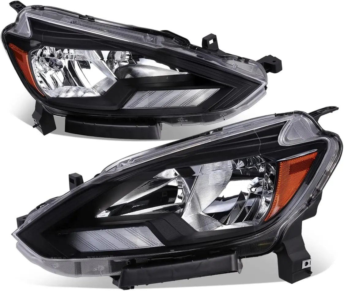 

Headlights Assembly Compatible with 2016 2017 2018 Sentra, Driver and Passenger Side Halogen Headlamps Replacement, NI2502244 NI