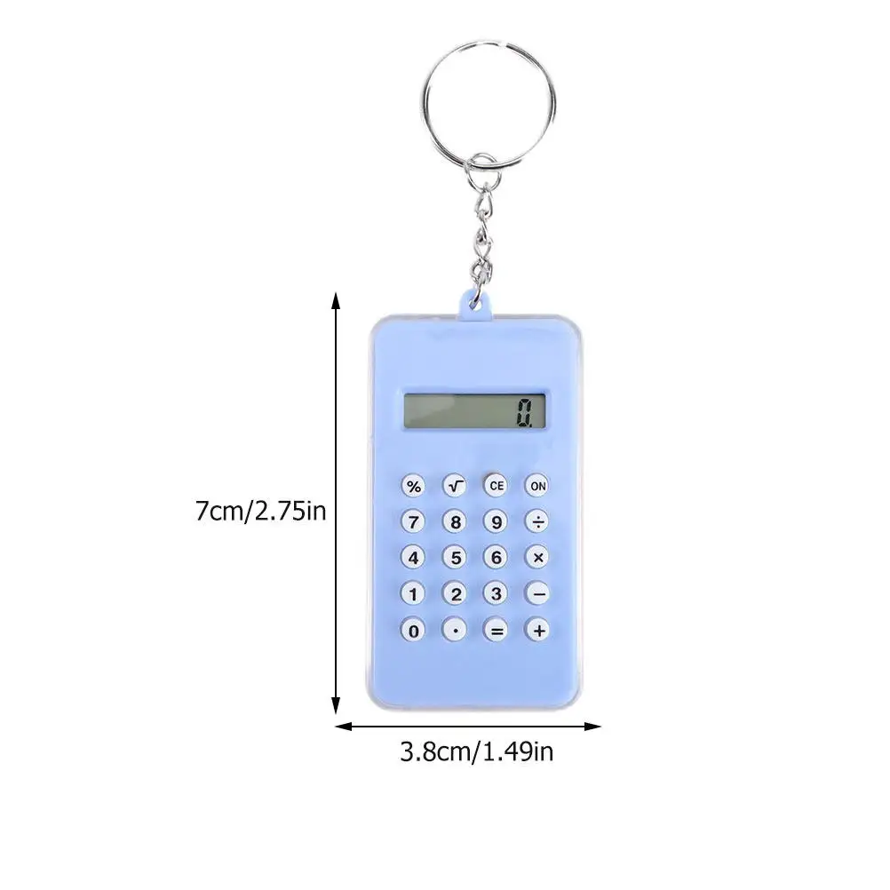 Calculator Keychain 2 Piece Acrylic Key Ring Pendant for School Bag Backpack Hanging Decor