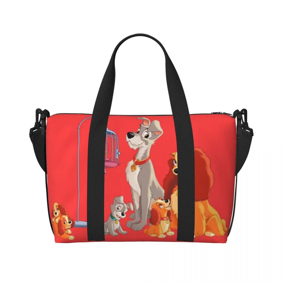 

Сумка-шоппер с принтом «Дама и Труха» в аниме-стиле, большая вместительная сумка для покупок, пляжа, спортзала и путешествий, с милым мультяшным дизайном для женщин