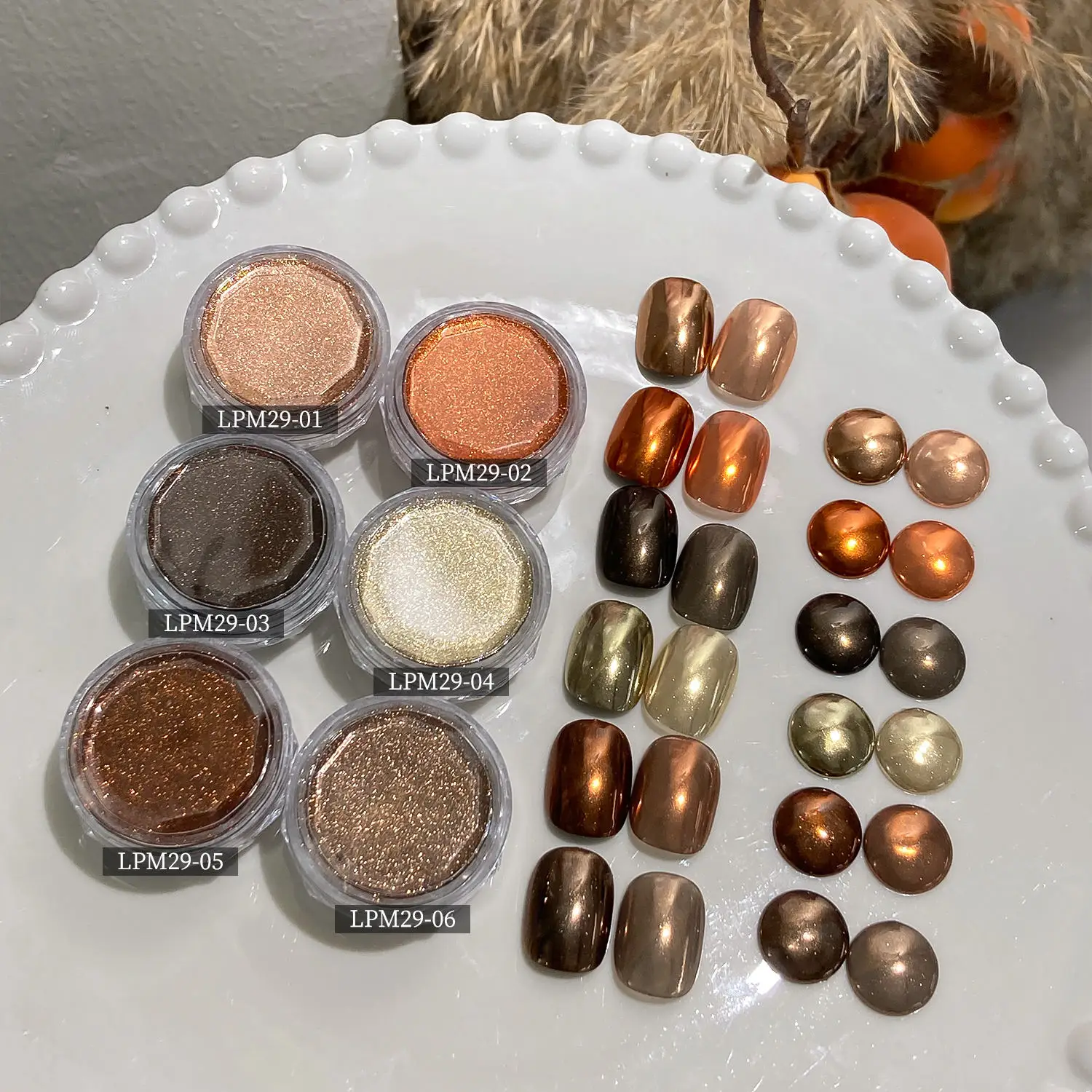 Nuevo Color de invierno y otoño, polvo de espejo opcional, polvo de gel para uñas,