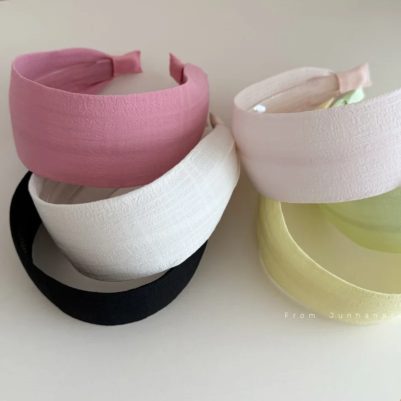 Koreanisches farbiges Stirnband für Damen, hochgeschnitten, aus Stoff, Haaraccessoire für den täglichen Gebrauch, zum Gesichtwaschen, Haarspange, Kopfbedeckung – Detail 1