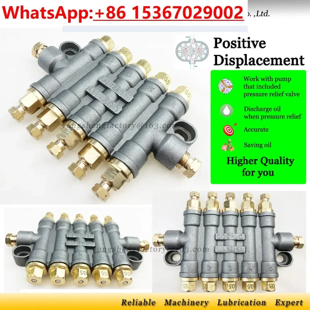 

2Pcs Detective volumetric OIL distributor Pressure Relief dispensers manifold separator valve 5 outlet DT-500 0.1 0.5CC