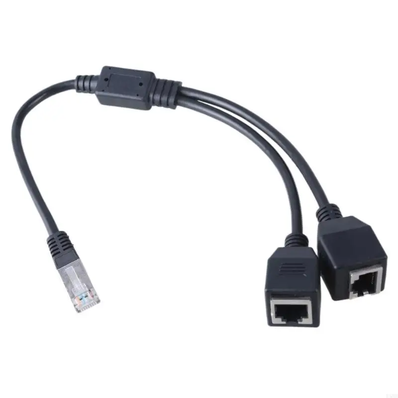 D5BB Ethernet Splitter RJ45 Networking 1 إلى 2 محول موصل منفذ الشبكة LAN الإناث