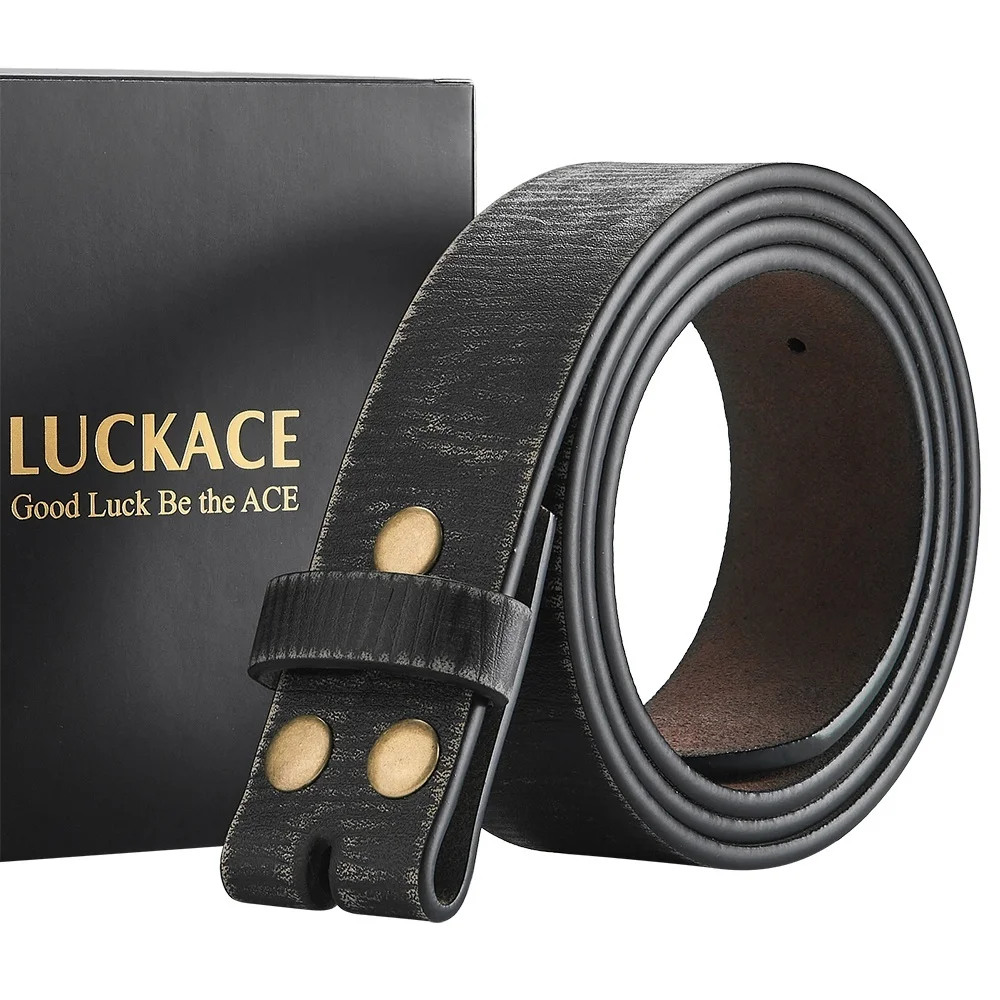 

LUCKACE Vintage Retro Leather Buckle Belts for Men Women Luxury Design Male Belt Accessory Gifts Waistband