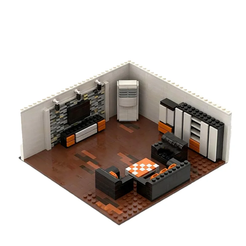 1051 PCS City Engineering living room MOC Customize Modular Building Block Creative Design Educational DIY Festival Toy Gift