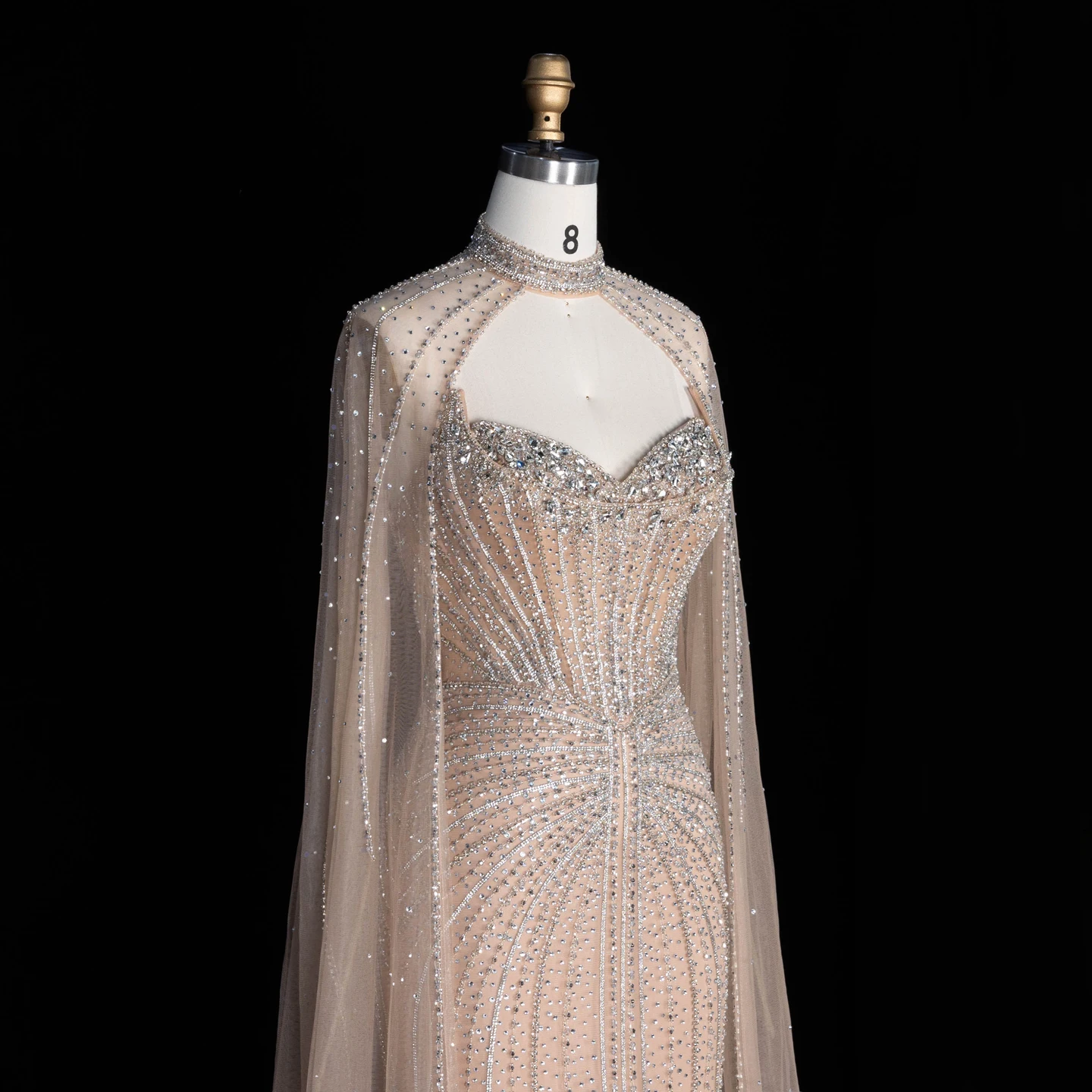 Sharon Said Luxuriöses Weinrotes Abendkleid mit Cape-Ärmeln, Lang, Rosa, für Damen, Hochzeit, Party, Ballkleider, Arabisch, SS156, Maßanfertigung – Detail 36
