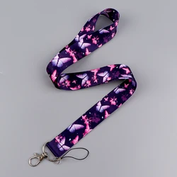 Butterfly Lanyards for Keys Fashion Women Neck Strap ID Card Gym Cell Phone Straps USB Badge Holder DIY Hang Rope Lariat Lanyard