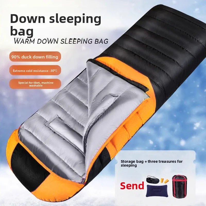 Sleeping bag camping trip lunch break envelope type winter cold protection