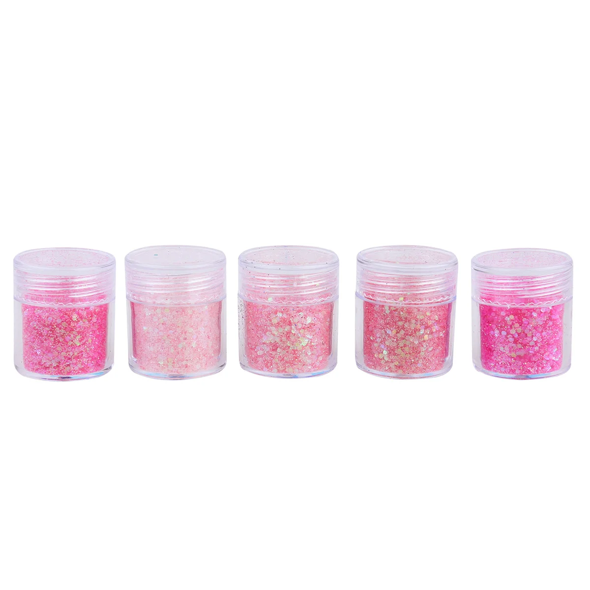 

5 pcs Shimmer Powder Kit 1Mm/2Mm/3Mm Mixed Gradient Dipping Effect Long Lasting Nail Art Design For Salon Diy Nails Glitter