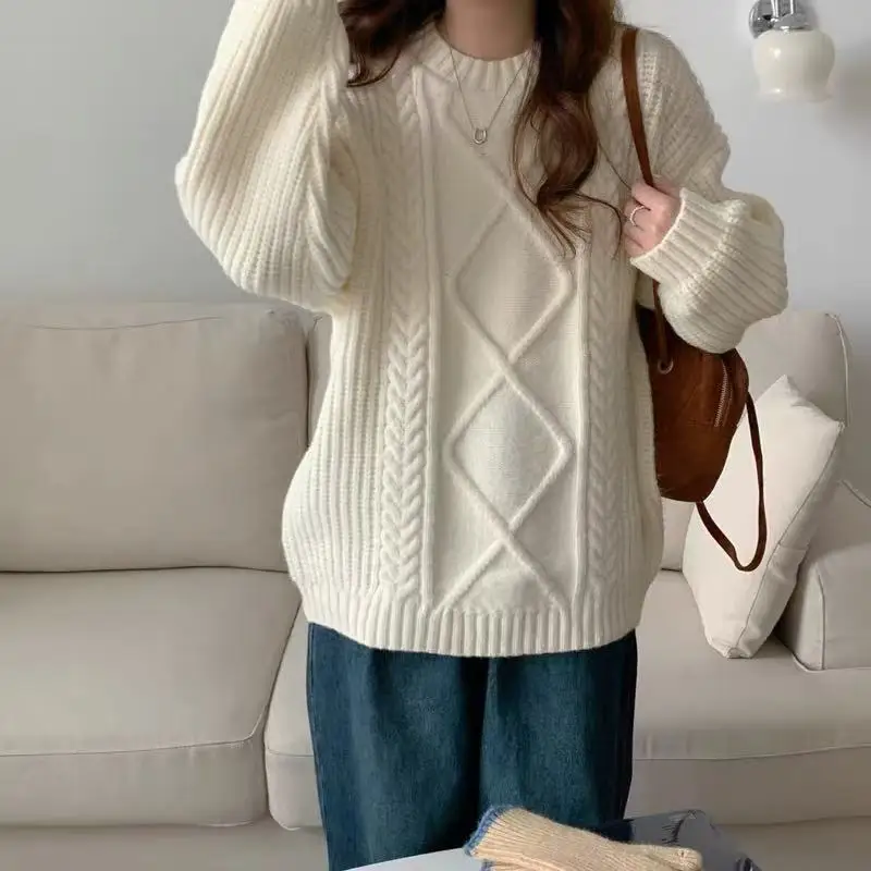 الراقية المرأة كسول Sle سترة لخريف 2025 ألياف البوليستر السيدات قسط تريكو عادية مريحة فضفاضة تناسب