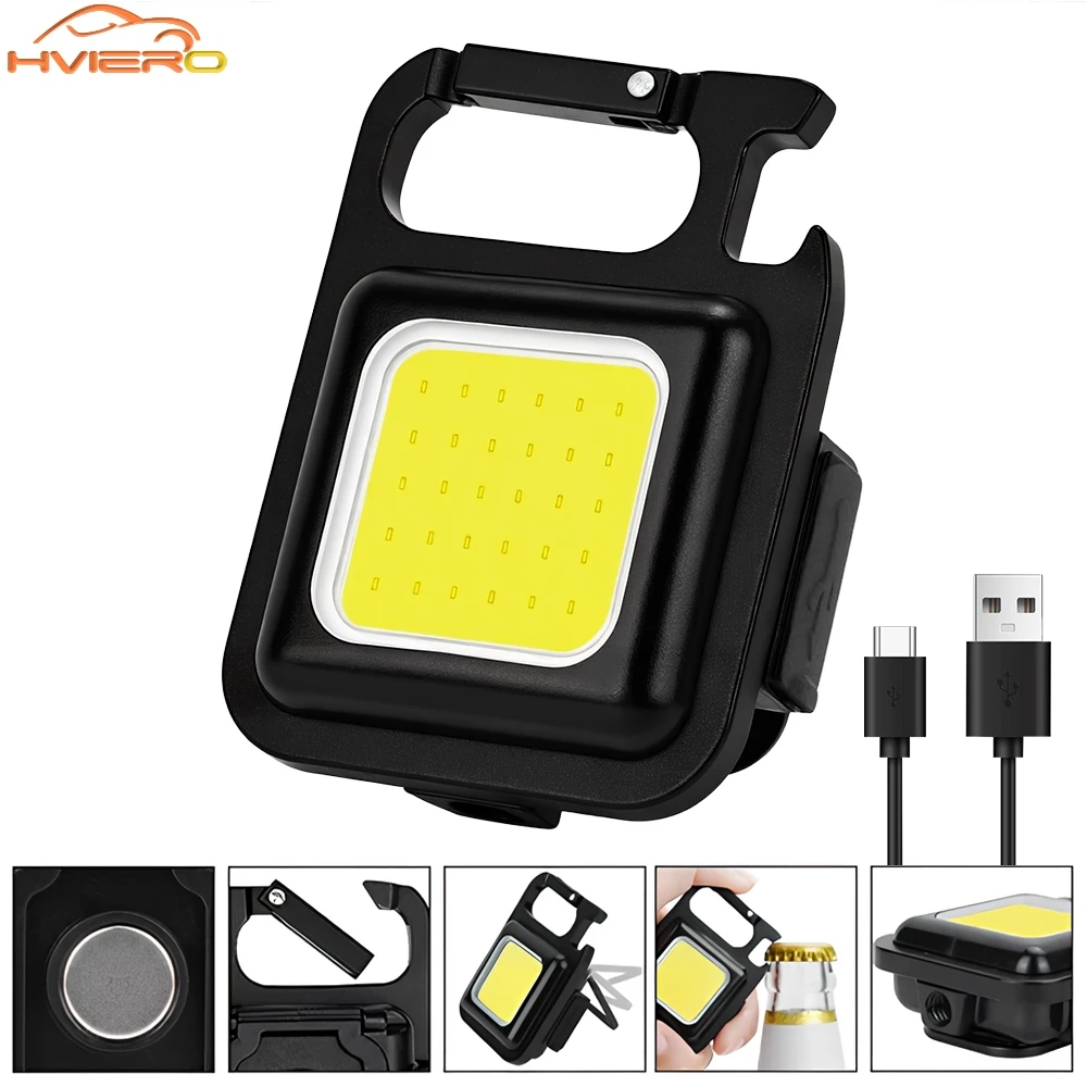 

Mini Flashlight Keychain Carry LED Light Work High Power Flashlights Waterproof USB Charge Hard Lamp Outdoor Lighting Highlight