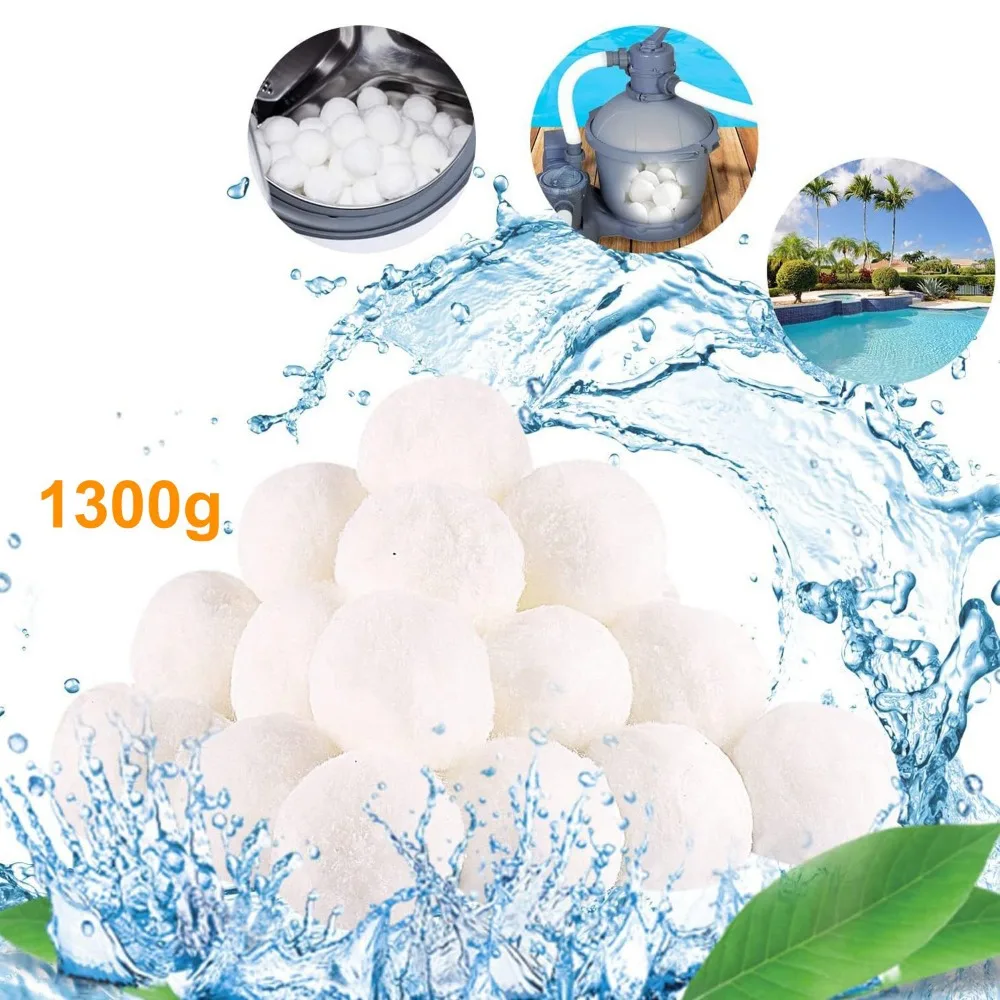 Boules filtrantes pour piscine, 1300g de boules filtrantes pour filtre à sable, boule filtrante réutilisable pour bassin/piscine/aquarium et filtres à sable pour aquariums
