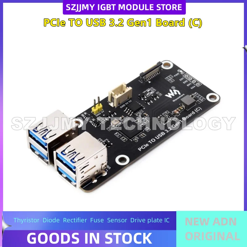 Raspberry Pi 5th generation PCIe to four-way USB 3.2 Gen1 expansion board 5Gbps high-speed driver free NEW ORIGINAL IN STOCK